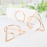 4 Pack | Gold Geometric Metal Napkin Rings, Modern Nordic Napkin Holder Stands