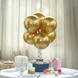 25 Pack | 12inches Metallic Chrome Gold Latex Helium or Air Party Balloons