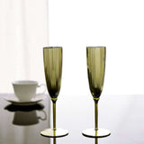 6 Pack | Metallic Gold 5oz Plastic Champagne Flutes Disposable Glasses For Champagne