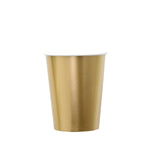 24 Pack | Metallic Gold 9oz Paper Cups, Disposable Party Cup Tableware All Purpose