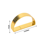 4 Pack | 2inch Shiny Gold Metal Semicircle Napkin Rings, D-Shaped Serviette Buckle Napkin Holders