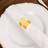 4 Pack | Shiny Gold Metal Swirl Wrap Cuff Band Napkin Rings, Decorative Scroll Serviette