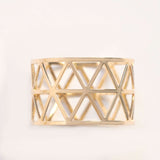 5 Pack | Metallic Gold Napkin Rings For Birthday Party and Weddings Decor with Geometric Design