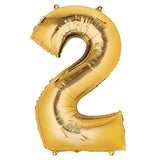 40inch Shiny Metallic Gold Mylar Foil Helium/Air Number and Letter Balloons