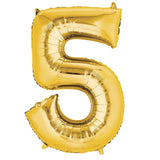 40inch Shiny Metallic Gold Mylar Foil Helium/Air Number and Letter Balloons