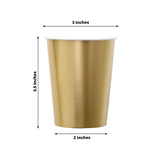 24 Pack | Metallic Gold 9oz Paper Cups, Disposable Party Cup Tableware All Purpose