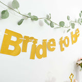 Gold Glittered Bride To Be Paper Hanging Bridal Shower Garland Banner, Bachelorette Party Banner