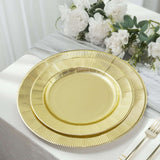 25 Pack | Gold Sunray 8inch Dessert Appetizer Paper Plates, Disposable Party Plates