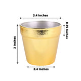 6 Pack | 3inch Gold Plastic Party Favor Bucket-Containers, Mini Succulent Nursery Planters