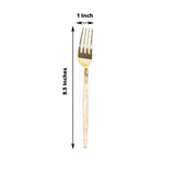 24 Pack | Gold Glittered Disposable Forks, Plastic Silverware, Cutlery