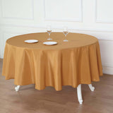 90" Gold Polyester Round Tablecloth