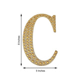 8inch Gold Decorative Rhinestone Alphabet Letter Stickers DIY Crafts - C