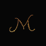 12 Pack | 1.5inch Gold Rhinestone Monogram Letter Jewel Sticker Self Adhesive DIY Diamond Decor - M