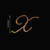 12 Pack | 1.5inch Gold Rhinestone Monogram Letter Jewel Sticker Self Adhesive DIY Diamond Decor - X