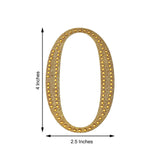 4inch Gold Decorative Rhinestone Number Stickers DIY Crafts - 0