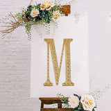 8inch Gold Decorative Rhinestone Alphabet Letter Stickers DIY Crafts - M