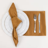 5 Pack Lamour Satin 20"x20" Napkins Gold - Exquisite Dinner Napkins with Soft Matte Finish for Weddings & Events