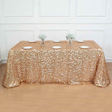 90x156inch Matte Champagne Big Payette Sequin Rectangular Tablecloth - Premium Collection