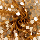 7.5ft Sparkly Gold Big Payette Sequin Single Sided Wedding Arch Cover for Round Backdrop#whtbkgd