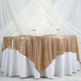 90" x 90" Gold Premium Sequin Square Overlay