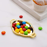 12 Pack | Gold Oval Baroque Mini Party Favor Candy Tray Treat Gift Display Serving Plate - 4.5Inch