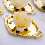 12 Pack | Gold Oval Baroque Mini Party Favor Candy Tray Treat Gift Display Serving Plate - 4.5Inch