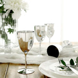 6 Pack | Silver 8oz Plastic Wine Glasses, Disposable Wine Goblets