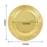 25 Pack | Gold Sunray 8inch Dessert Appetizer Paper Plates, Disposable Party Plates