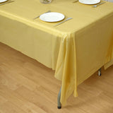 5 Pack Gold Rectangle Plastic Table Covers, 54inchx108inch PVC Disposable Tablecloths