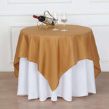 54"x54" Gold Square Polyester Table Overlay