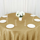 132inch Gold Accordion Crinkle Taffeta Seamless Round Tablecloth