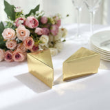 10 Pack | 4inch x 2.5inch Gold Single Slice Triangular Cake Boxes