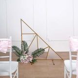 3ft Tall Gold Metal Triangular Geometric Flower Frame Prop Stand