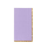 50 Pack Lavender Lilac Soft 2 Ply Disposable Party Napkins with Gold Foil#whtbkgd