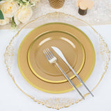 10 Pack | 10inch Regal Gold Round Plastic Dinner Plates