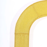 8ft Gold Spandex Fitted U-Shaped Wedding Arch Cover With Shimmer Tinsel Finish