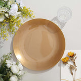 10 Pack | 10inch Gold Round Disposable Dinner Plates With Gold Rim