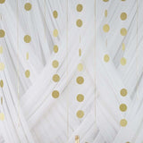 3 Pack | 7.5ft Gold Circle Dot Party Paper Garland Banner, Hanging Backdrop Streamer