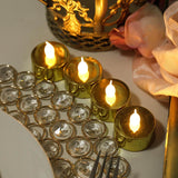 12 Pack | Metallic Flameless Candles LED | Tea Light Candles - Gold | Tablecloths Factory