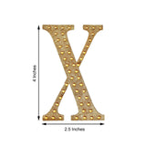 4inch Gold Decorative Rhinestone Alphabet Letter Stickers DIY Crafts - X