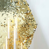 Champagne Big Payette Sparkle Sequin Hexagon Wedding Arch Cover, Shiny Shimmer Backdrop Stand Cover