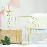 8" Tall | Gold Wedding Centerpiece | Freestanding 3D Decorative Wire Letter | P