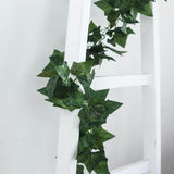 8ft | Dark Green UV Protected Artificial Silk Ivy Leaf Garland Vine, Outdoor/Indoor