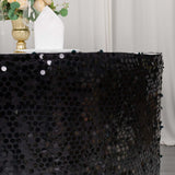 21ft Black Premium Big Payette Sequin Dual Layered Satin Table Skirt