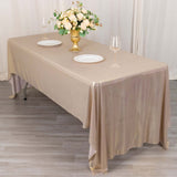 60x126inch Blush Shimmer Sequin Dots Polyester Tablecloth, Wrinkle Free Sparkle Glitter