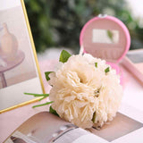 11inch Blush / Cream Real Touch Artificial Silk Peonies Flower Bouquet