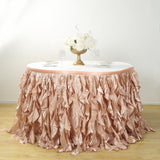 14ft Nude Curly Willow Taffeta Table Skirt