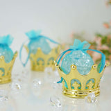 12 Pack | Gold Fillable Mini Crown Party Favor Candy Treat Containers - 3Inch