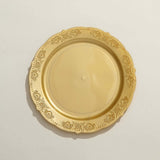 10 Pack | 7.5inch Gold Embossed Round Disposable Salad Plates, Dessert Appetizer Plates