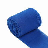 6yd Royal Blue Silk-Like Chiffon Linen Ribbon Roll For Bouquets, Wedding Invitations Gift Wrapping